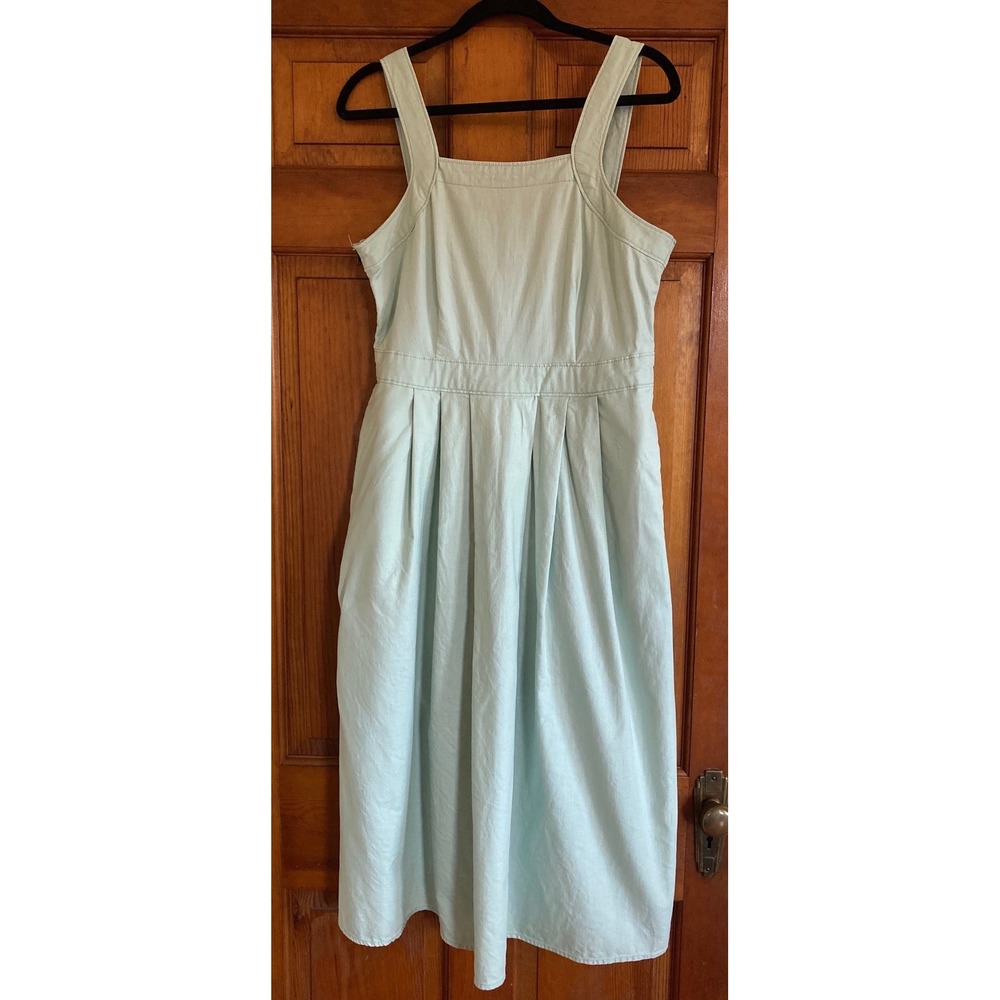 Womens Sz 10 100% Cotton Pinafore Dress Cottagecore Modest Prairie Minimalist
